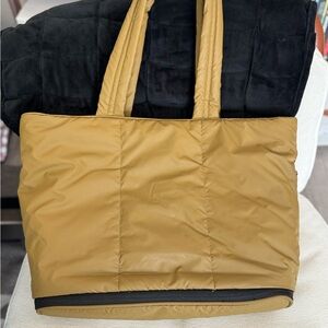 Stylish Tan Quilted Tote Bag